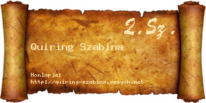 Quiring Szabina névjegykártya