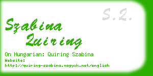 szabina quiring business card